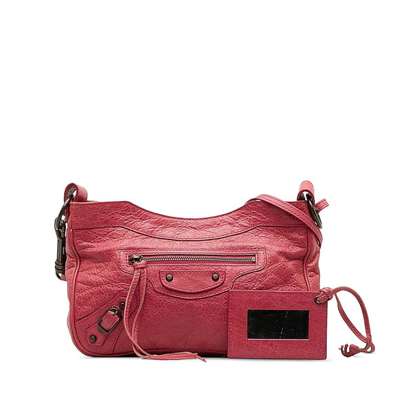 バレンシアガ シティ 斜め掛け ショルダーバッグ 242803 ピンク レザー レディース BALENCIAGA 【中古】