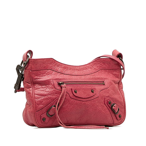 バレンシアガ シティ 斜め掛け ショルダーバッグ 242803 ピンク レザー レディース BALENCIAGA 【中古】
