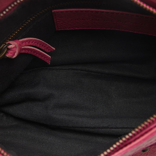 バレンシアガ シティ 斜め掛け ショルダーバッグ 242803 ピンク レザー レディース BALENCIAGA 【中古】