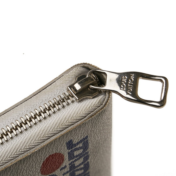 ルイ ヴィトン モノグラム ロゴ  ジッピー オーガナイザー ラウンドファスナー 長財布 M67824 ホワイト PVC メンズ LOUIS VUITTON 【中古】