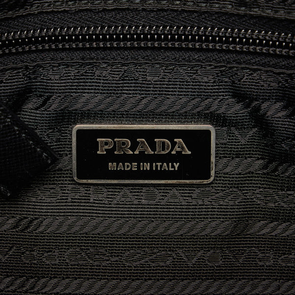 プラダ 斜め掛け ショルダーバッグ ブラック ナイロン レザー レディース PRADA 【中古】