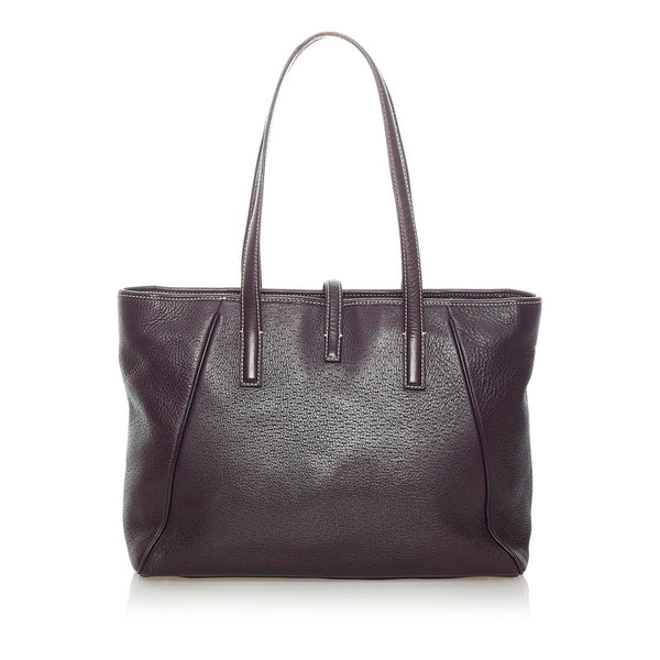 サルヴァトーレフェラガモ ガンチーニ トートバッグ ブラウン レザー レディース Salvatore Ferragamo 【中古】