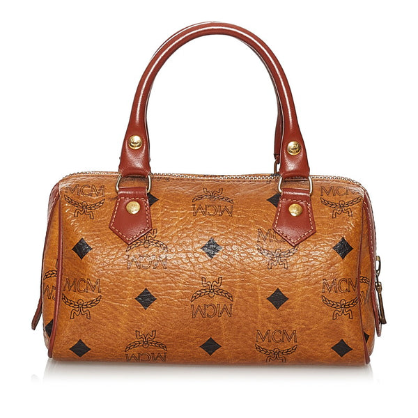 エム シー エム ヴィセトス ミニハンドバッグ ブラウン レザー レディース MCM 【中古】