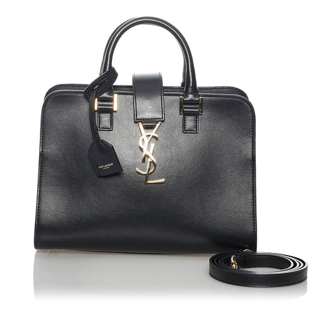 サンローラン ベイビーカバス ブラック レザー ハンドバッグ ショルダーバッグ ２WAY レディース SAINT LAURENT 【中古】