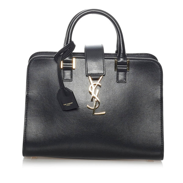 サンローラン ベイビーカバス ブラック レザー ハンドバッグ ショルダーバッグ ２WAY レディース SAINT LAURENT 【中古】