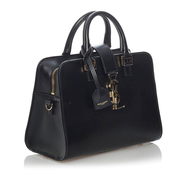 サンローラン ベイビーカバス ブラック レザー ハンドバッグ ショルダーバッグ ２WAY レディース SAINT LAURENT 【中古】