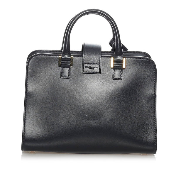 サンローラン ベイビーカバス ブラック レザー ハンドバッグ ショルダーバッグ ２WAY レディース SAINT LAURENT 【中古】