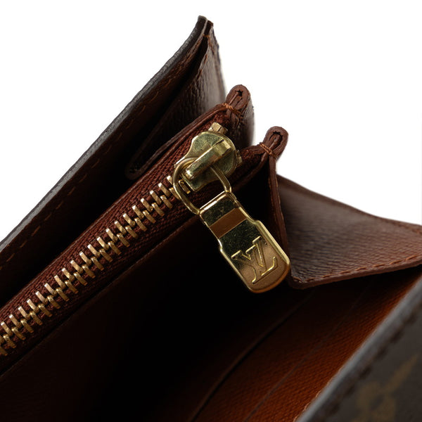 ルイ ヴィトン モノグラム ポシェット ポルト モネ クレディ 長財布 M61726 ブラウン PVC レザー レディース LOUIS VUITTON 【中古】