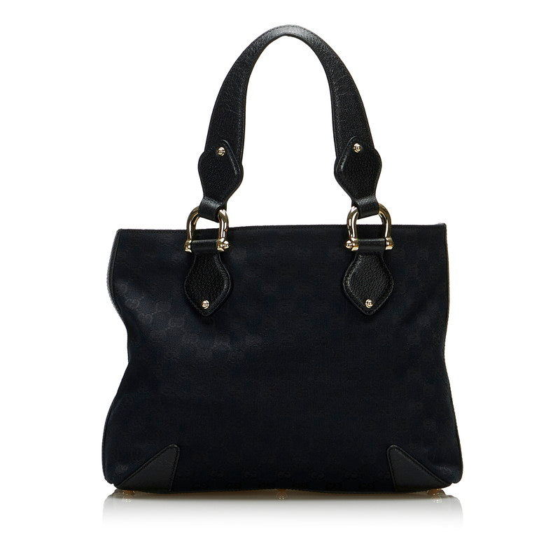 グッチ GGキャンバス ハンドバッグ トートバッグ 492783 ブラック キャンバス レザー レディース GUCCI 【中古】