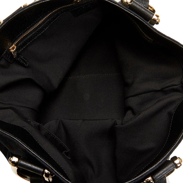 グッチ GGキャンバス ハンドバッグ トートバッグ 492783 ブラック キャンバス レザー レディース GUCCI 【中古】