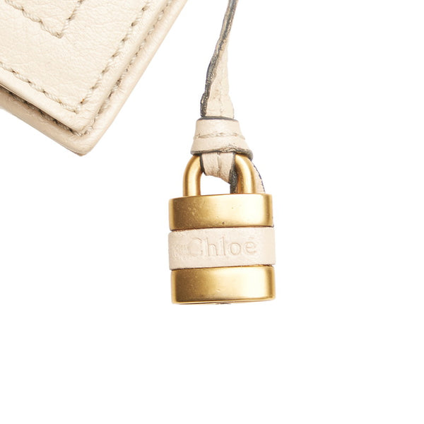 クロエ パディントン 手帳カバー システム手帳 ミニ6穴 アイボリー レザー レディース Chloe 【中古】