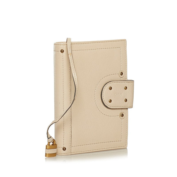 クロエ パディントン 手帳カバー システム手帳 ミニ6穴 アイボリー レザー レディース Chloe 【中古】