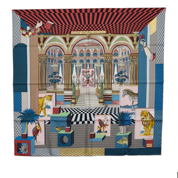 エルメス カレ90 GRAND THEATRE NOUVE グラン テアトル ヌーヴォー スカーフ マルチカラー シルク レディース HERMES 【中古】