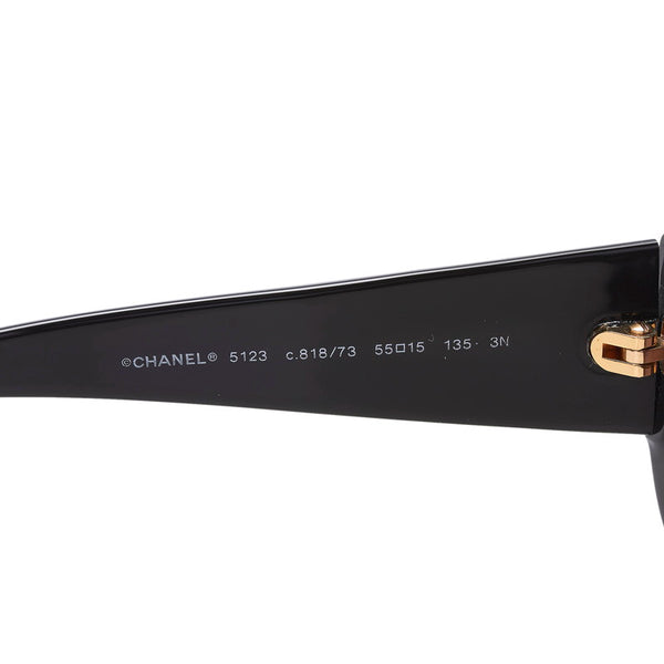 シャネル サングラス 5123 c 818 73 ブラック ブラウン プラスチック レディース CHANEL 【中古】