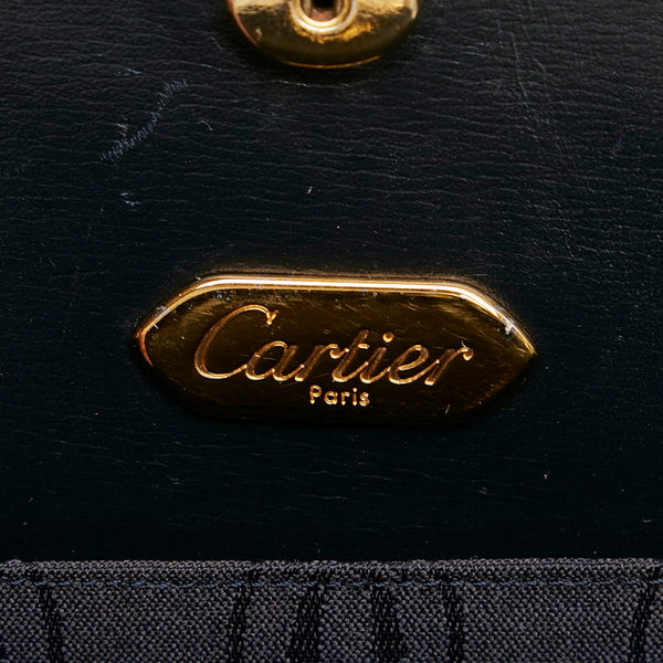カルティエ サファイアライン チェーン ショルダーバッグ ブラック レザー レディース CARTIER 【中古】