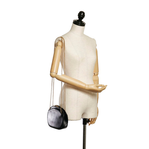 カルティエ サファイアライン チェーン ショルダーバッグ ブラック レザー レディース CARTIER 【中古】