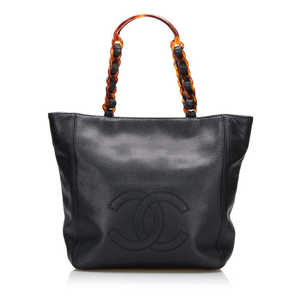 シャネル ココマーク トートバッグ ショルダーバッグ ブラック キャビアスキン レディース CHANEL 【中古】