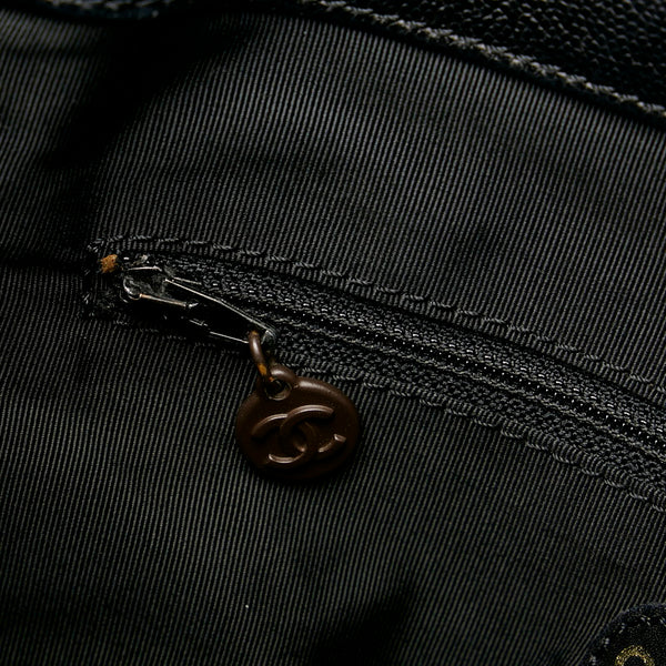 シャネル ココマーク トートバッグ ショルダーバッグ ブラック キャビアスキン レディース CHANEL 【中古】