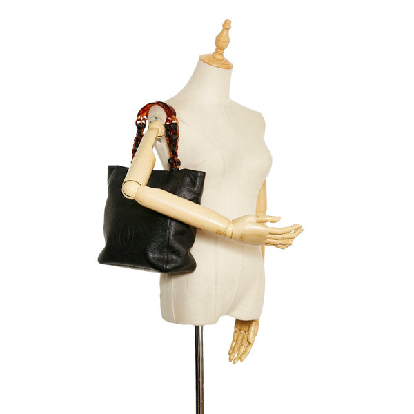 シャネル ココマーク トートバッグ ショルダーバッグ ブラック キャビアスキン レディース CHANEL 【中古】