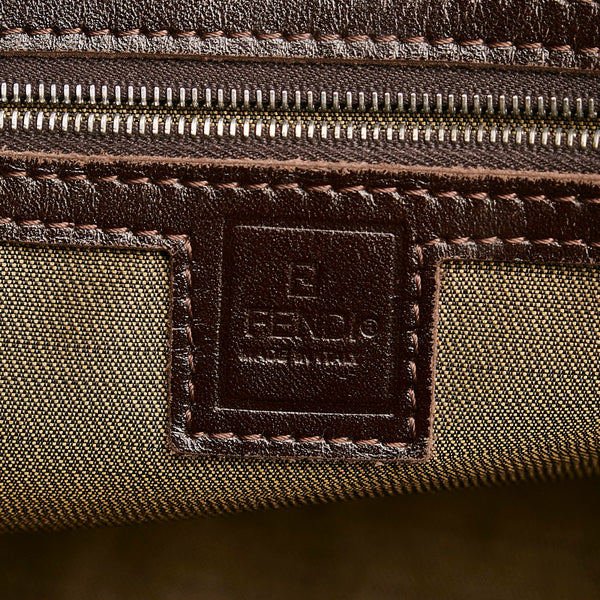 フェンディ ズッカ ハンドバッグ ショルダーバッグ 2WAY ブラウン キャンバス レザー レディース FENDI 【中古】