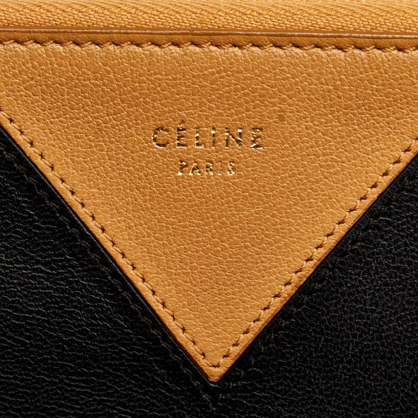 セリーヌ バイカラー クラッチバッグ ブラック ブラウン レザー レディース CELINE 【中古】