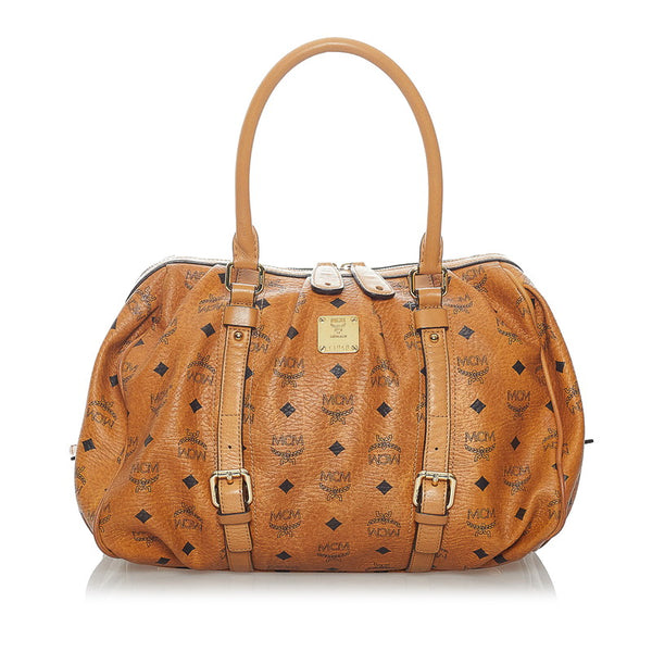 エム シー エム ヴィセトス ハンドバッグ ブラウン レザー レディース MCM 【中古】