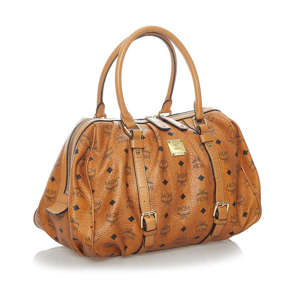 エム シー エム ヴィセトス ハンドバッグ ブラウン レザー レディース MCM 【中古】