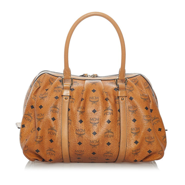 エム シー エム ヴィセトス ハンドバッグ ブラウン レザー レディース MCM 【中古】