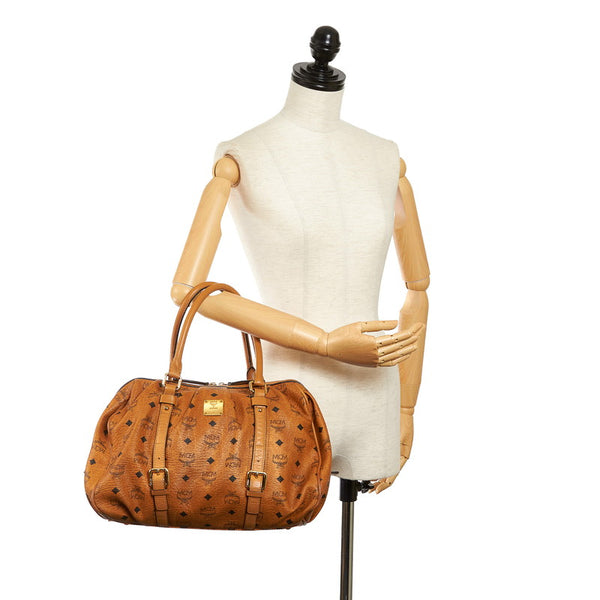 エム シー エム ヴィセトス ハンドバッグ ブラウン レザー レディース MCM 【中古】