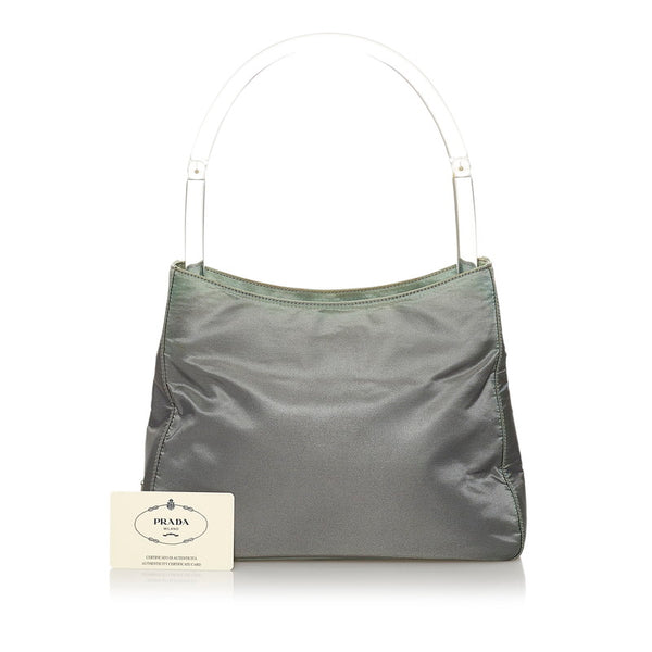 プラダ ポコノ ハンドバッグ B8835 カーキ クリア ナイロン プラスチック レディース PRADA 【中古】