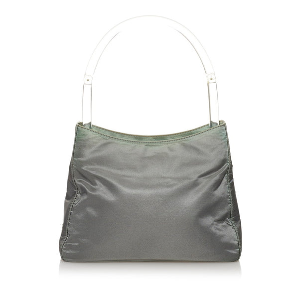 プラダ ポコノ ハンドバッグ B8835 カーキ クリア ナイロン プラスチック レディース PRADA 【中古】