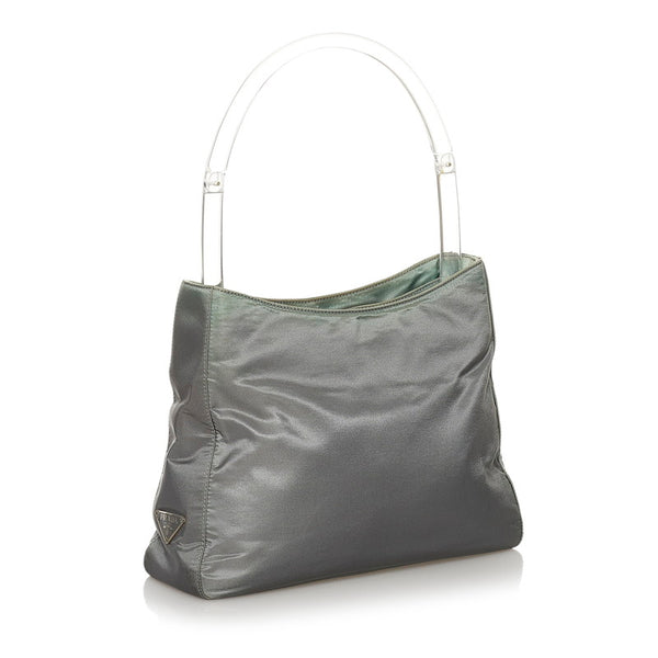 プラダ ポコノ ハンドバッグ B8835 カーキ クリア ナイロン プラスチック レディース PRADA 【中古】
