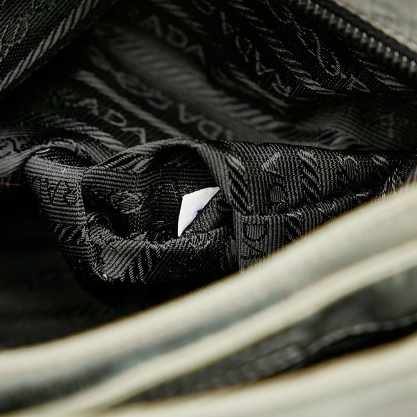 プラダ ポコノ ハンドバッグ B8835 カーキ クリア ナイロン プラスチック レディース PRADA 【中古】