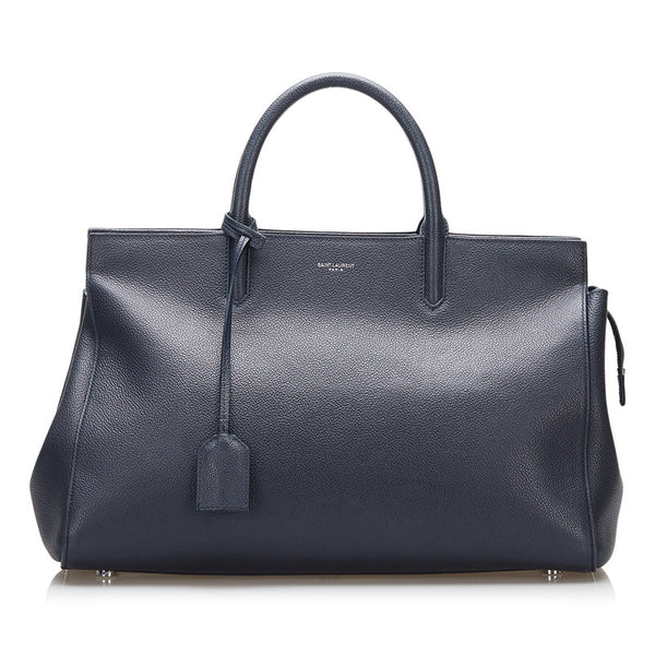 サンローラン カバ リヴゴーシュ ハンドバッグ ネイビー レザー レディース SAINT LAURENT 【中古】