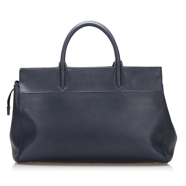 サンローラン カバ リヴゴーシュ ハンドバッグ ネイビー レザー レディース SAINT LAURENT 【中古】