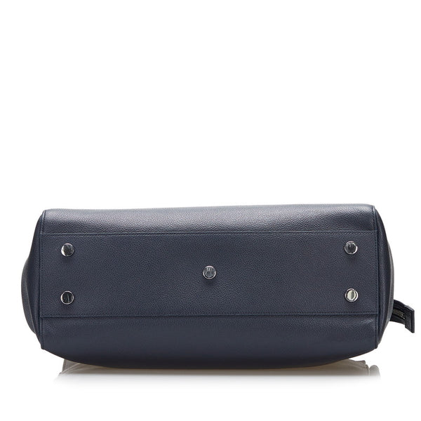 サンローラン カバ リヴゴーシュ ハンドバッグ ネイビー レザー レディース SAINT LAURENT 【中古】