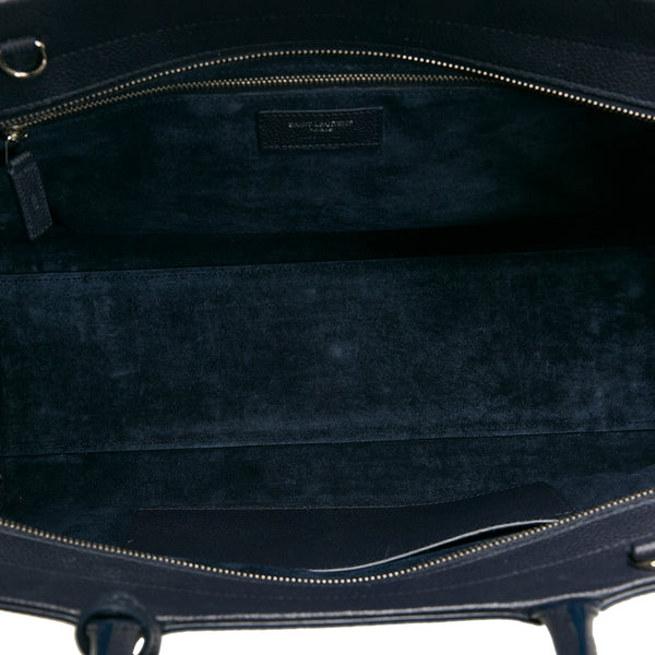 サンローラン カバ リヴゴーシュ ハンドバッグ ネイビー レザー レディース SAINT LAURENT 【中古】