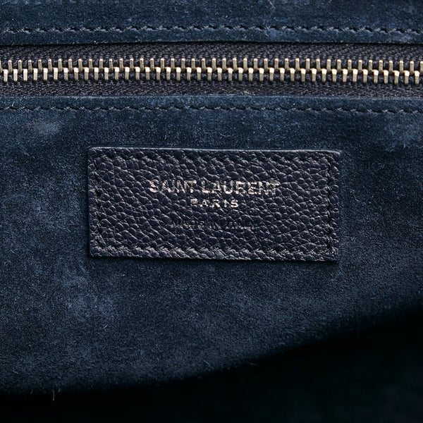 サンローラン カバ リヴゴーシュ ハンドバッグ ネイビー レザー レディース SAINT LAURENT 【中古】