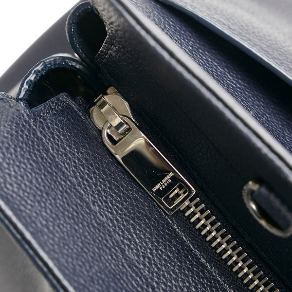 サンローラン カバ リヴゴーシュ ハンドバッグ ネイビー レザー レディース SAINT LAURENT 【中古】