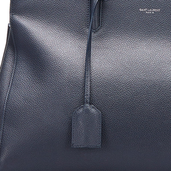 サンローラン カバ リヴゴーシュ ハンドバッグ ネイビー レザー レディース SAINT LAURENT 【中古】