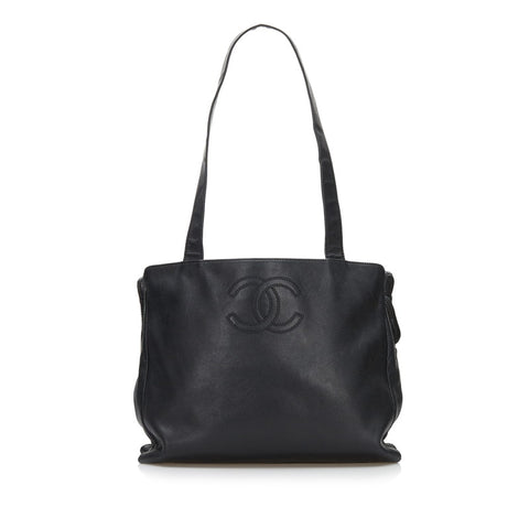 シャネル ココマーク ショルダーバッグ ブラック ラムスキン レディース CHANEL 【中古】