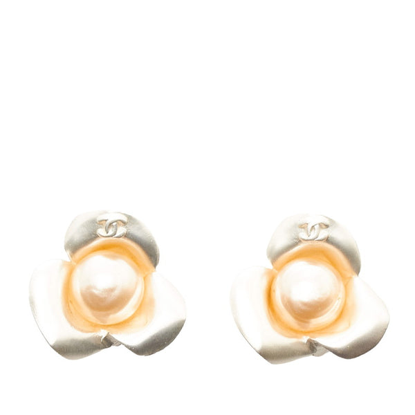 シャネル ココマーク フラワー イヤリング シルバー メタル レディース CHANEL 【中古】