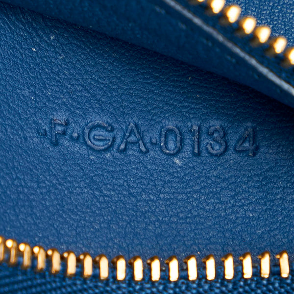 セリーヌ ホリゾンタルカバ ブルー ブラック レザー トートバッグ レディース CELINE 【中古】