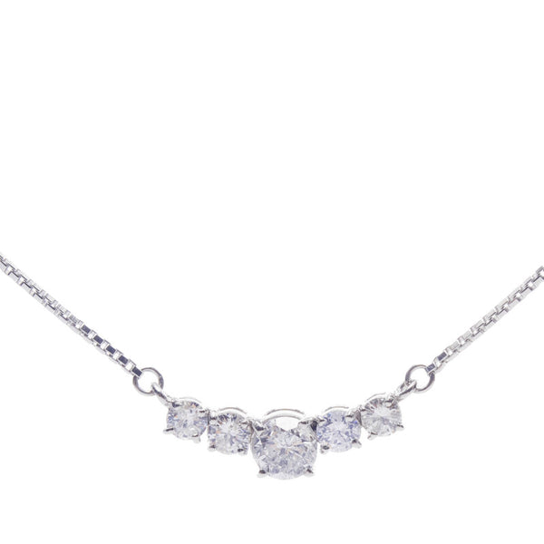 Pt850 プラチナ ダイヤ1.01ct ネックレス レディース 【中古】