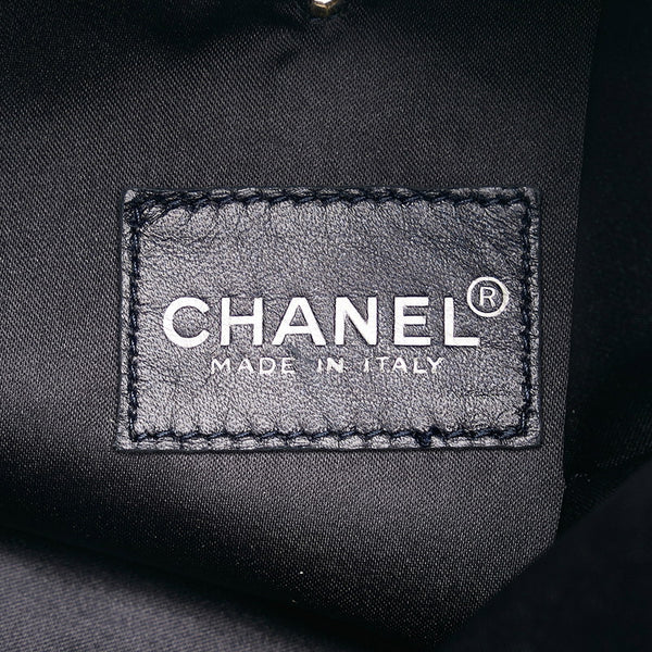シャネル パール ポーチ ネイビー サテン レディース CHANEL 【中古】