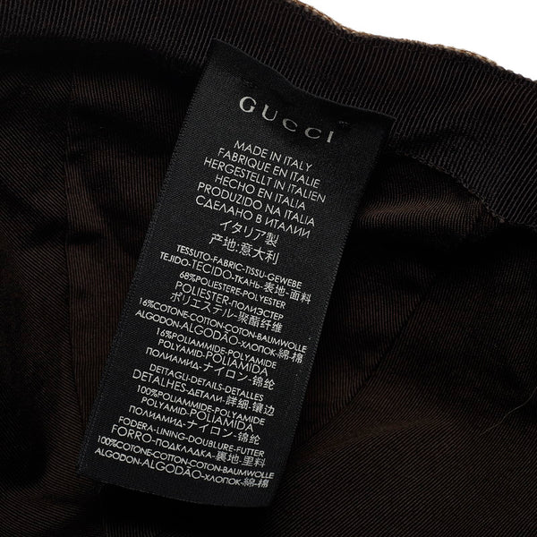 グッチ GGキャンバス ベースボールキャップ L 200035 ベージュ ポリエステル コットン ポリアミド キャップ レディース GUCCI 【中古】