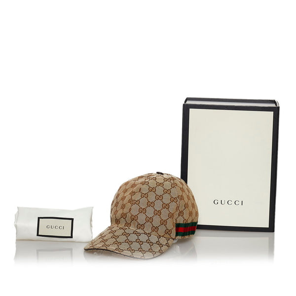 グッチ GGキャンバス ベースボールキャップ L 200035 ベージュ ポリエステル コットン ポリアミド キャップ レディース GUCCI 【中古】