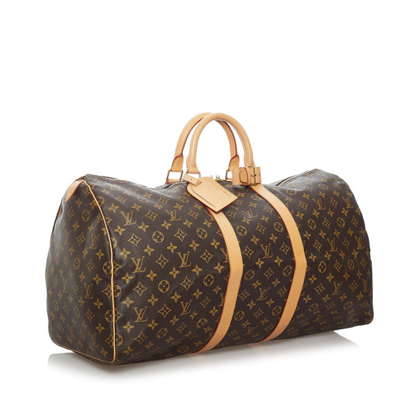 ルイ ヴィトン モノグラム キーポル55 ボストンバッグ M41424 ブラウン PVC レザー レディース LOUIS VUITTON 【中古】