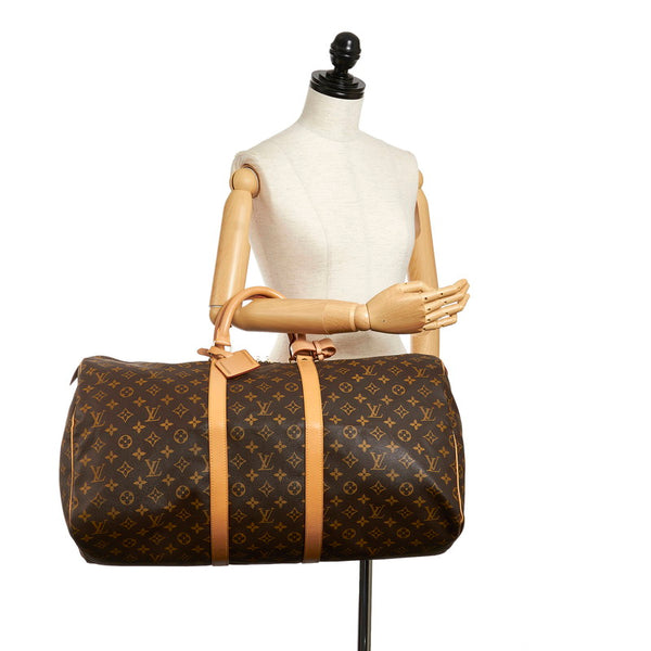 ルイ ヴィトン モノグラム キーポル55 ボストンバッグ M41424 ブラウン PVC レザー レディース LOUIS VUITTON 【中古】