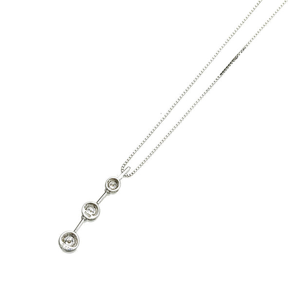 Pt900 プラチナ Pt850 プラチナ ダイヤ0.30ct ネックレス レディース 【中古】